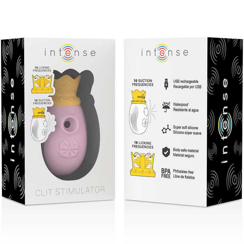 INTENSE - ESTIMULADOR DE CLITÓRIS 10 MODOS DE SUCÇÃO E LAMBER - ROSA