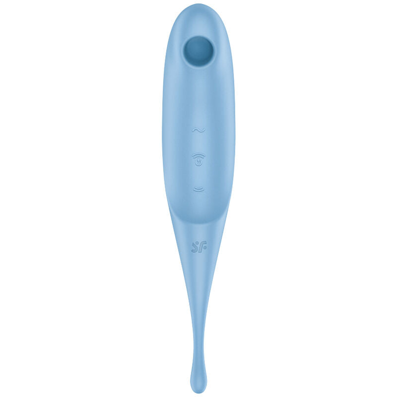 SATISFYER - ESTIMULADOR E VIBRADOR DE PULSO TWIRLING PRO AIR AZUL