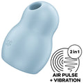 SATISFYER - PRO TO GO 1 ESTIMULADOR E VIBRADOR DE PULSO DE AR DUPLO AZUL