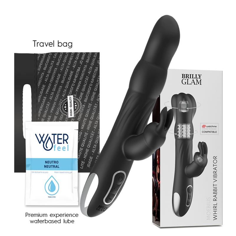 BRILLY GLAM - MOEBIUS VIBRADOR RABBIT E ROTADOR + CONTROLO REMOTO WATCHME