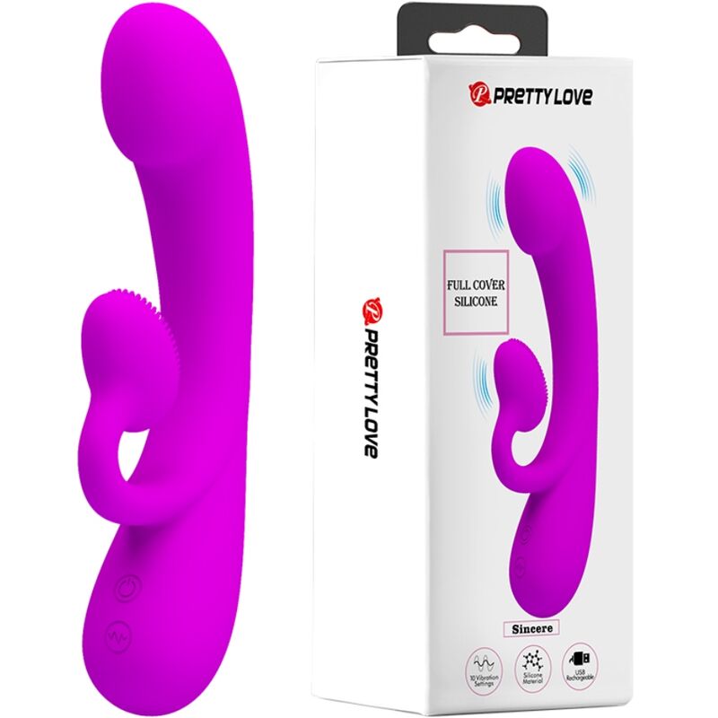 PRETTY LOVE - SINCERO VIBRADOR E SUCÇÃO CLITÓRICA DE SILICONE ROXO