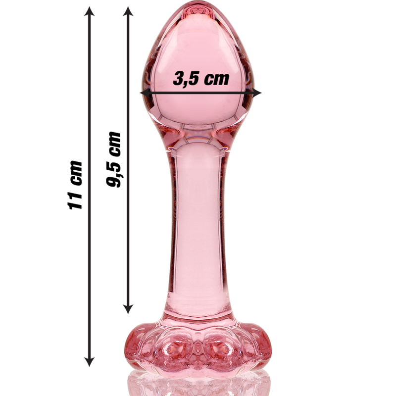 NEBULA SERIES BY IBIZA - MODELO 2 PLUG ANAL VIDRO BOROSILICADO ROSA 11 CM -O- 3.5 CM