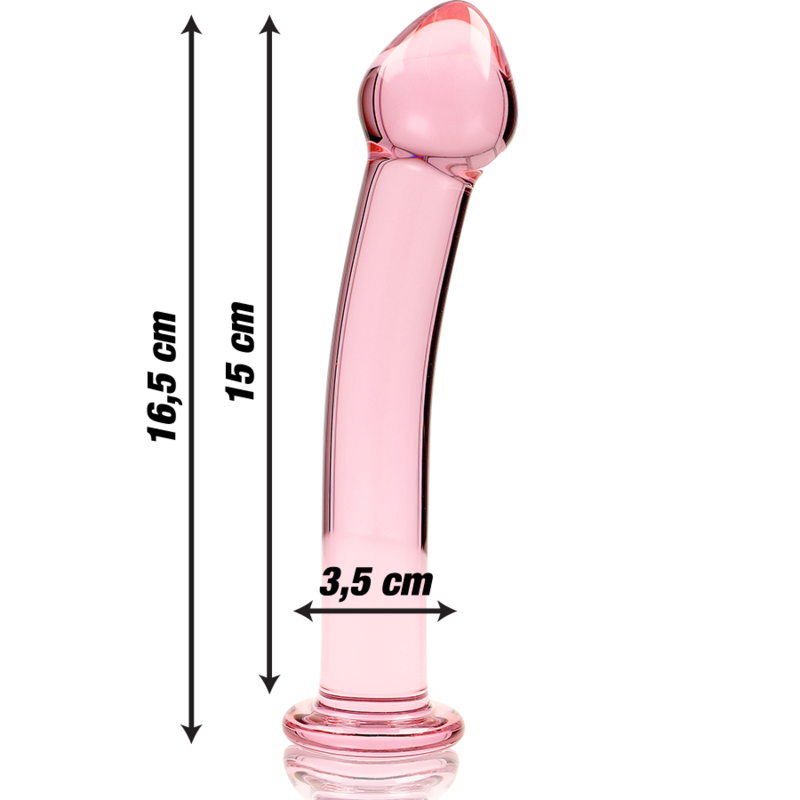 NEBULA SERIES BY IBIZA - MODELO 11 DILDO VIDRO BOROSILICADO ROSA 16 CM -O- 3 CM