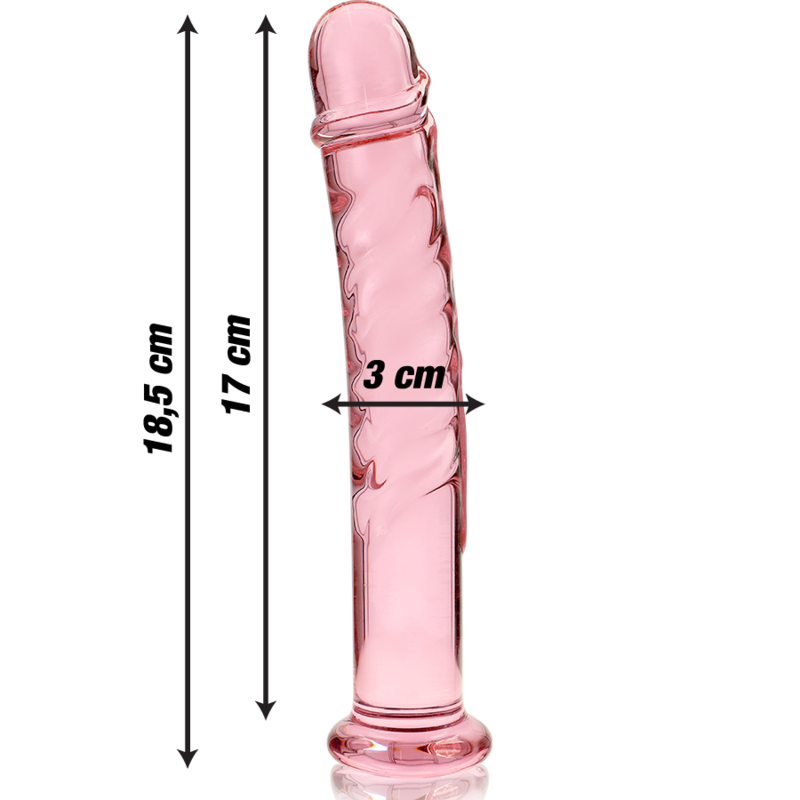 NEBULA SERIES BY IBIZA - MODELO 16 DILDO VIDRO BOROSILICADO ROSA 18.5 CM -O- 3 CM