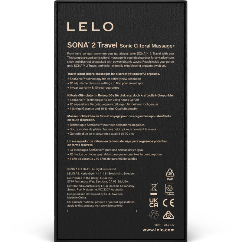 LELO - SONA 2 TRAVEL SONIC CLITORIS MASSAGER ROSA