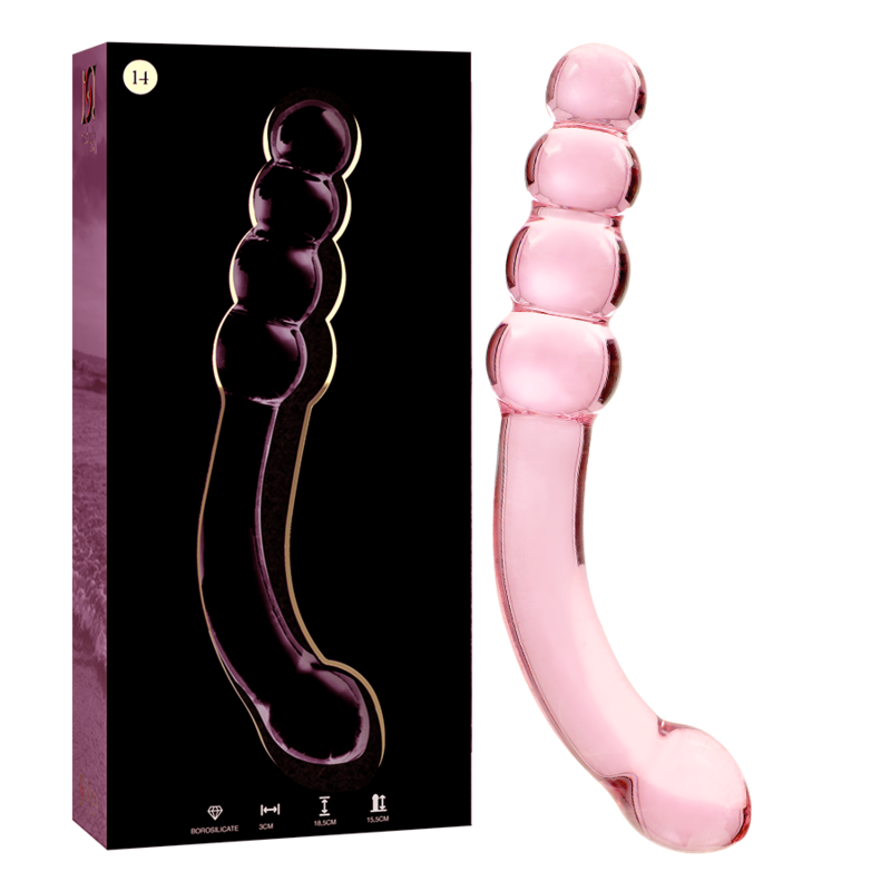 NEBULA SERIES BY IBIZA - MODELO 14 DILDO VIDRO BOROSILICADO ROSA 18.5 CM -O- 3 CM