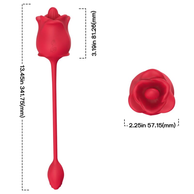 ARMONY - ESTIMULADOR DE SUCÇÃO E VIBRADOR 2 EM 1 ROSA 10 MODOS COM CAUDA VERMELHA