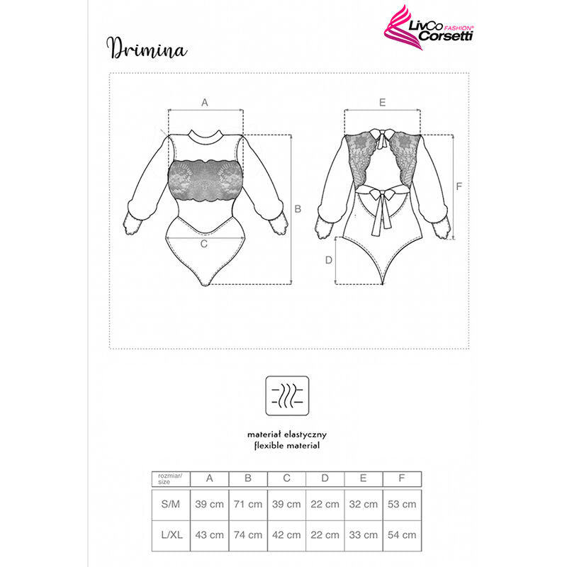 LIVCO CORSETTI FASHION - DRIMINA LC90690 BODY AZUL MARINHO S/M