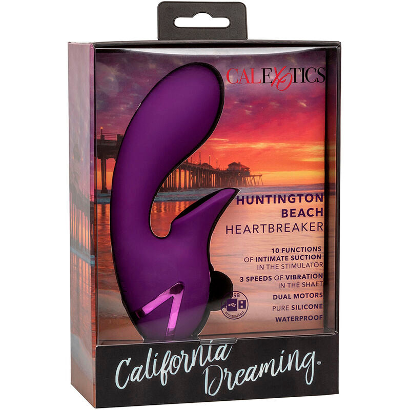 CALEXOTICS - ESTIMULADOR E SUCCIONADOR HUNTINGTON BEACH HEARTBREAKER ROXO DA CALIFORNIA DREAMING