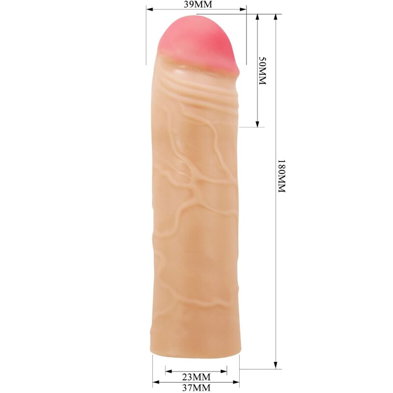 PRETTY LOVE - CHANE PENIS EXTENDER COBERTURA CARNE