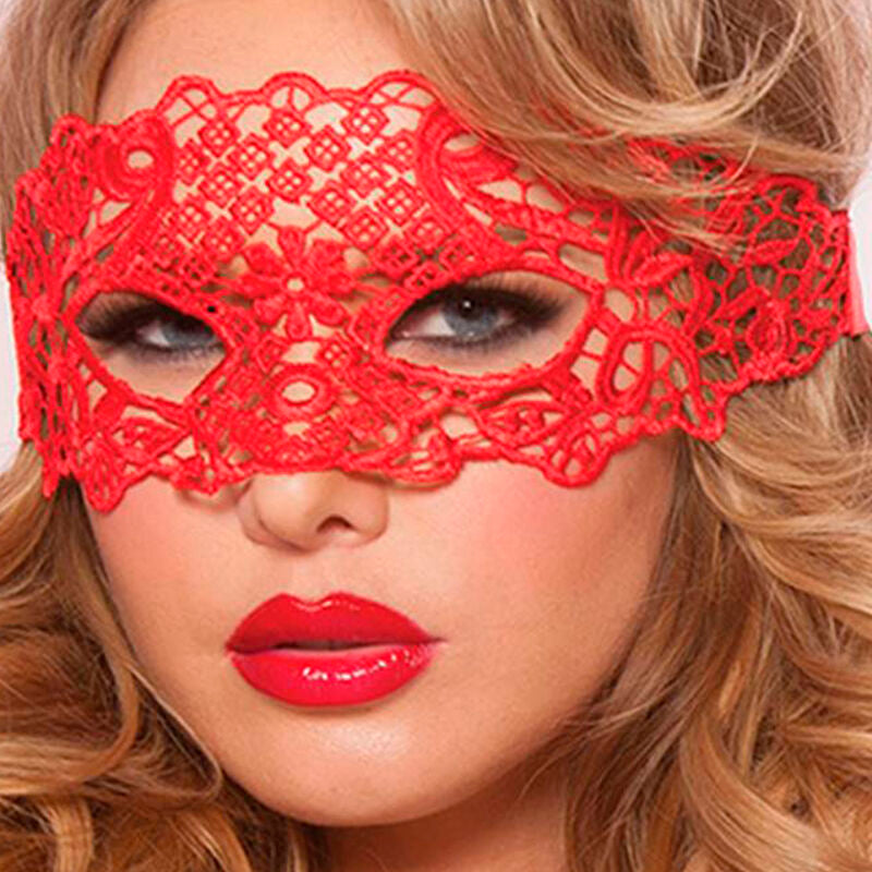 QUEEN LINGERIE - MSCARA DE RENDA VERMELHA