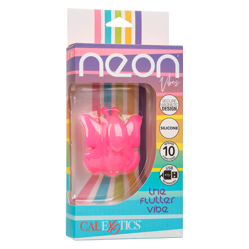 CALEXOTICS - NEON VIBES FLUTTER VIBE  ESTIMULADOR DE VIBRAÇÃO 10 VIBRAÇÕES ROSA