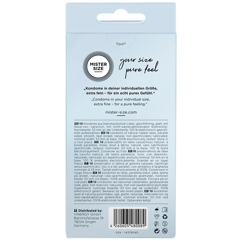 MISTER SIZE - PRESERVATIVO TAMANHO M 53 MM (10 UNIDADES)