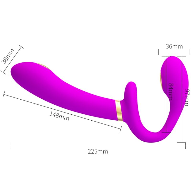 PRETTY LOVE - THUNDERBIRD VIBRADOR DUPLO COM CONTROLE REMOTO ROXO