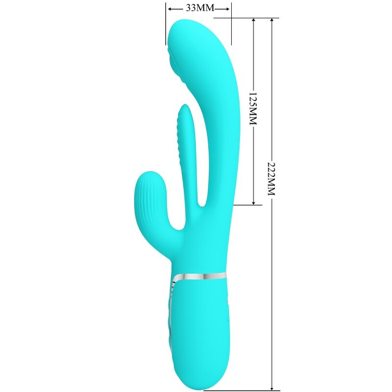 PRETTY LOVE - SHANIA TRIPLE RABBIT MULTIFUNCIONAL VIBRADOR 3 EM 1 AZUL