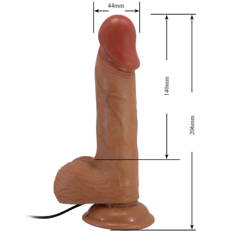 BAILE - CATOBLEPAS VIBRADOR REALISTA 20,6 CM CARNE CONTROLE REMOTO