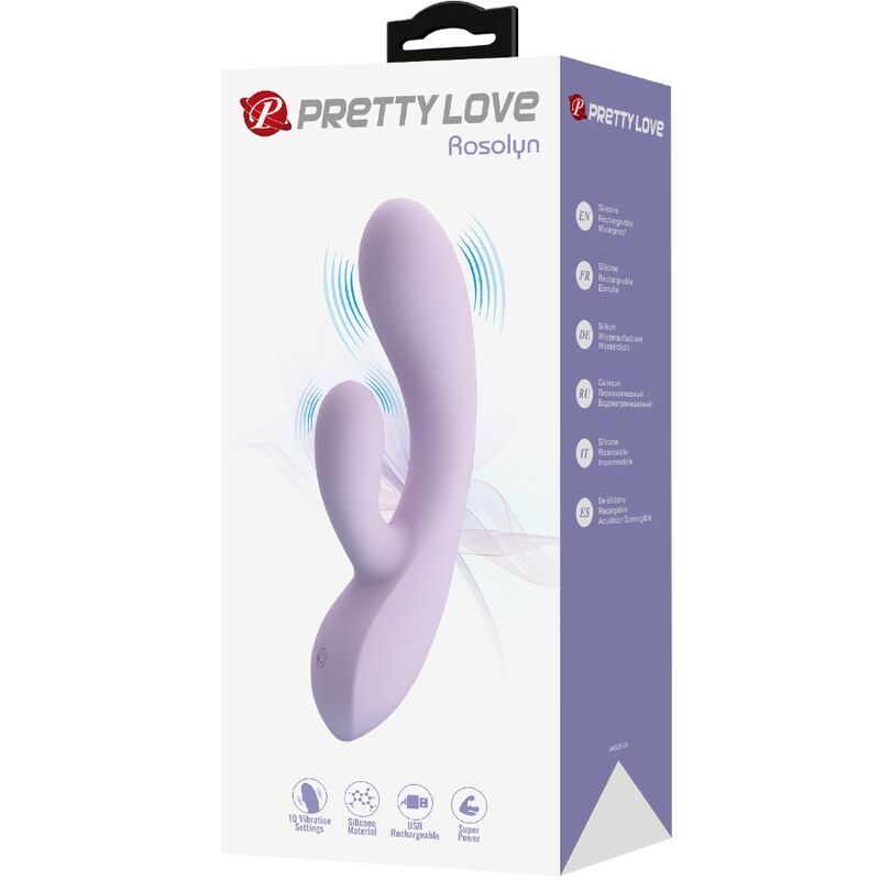 PRETTY LOVE - VIBRADOR ROSOLYN RABBIT 10 VIBRAÇÕES ROXO