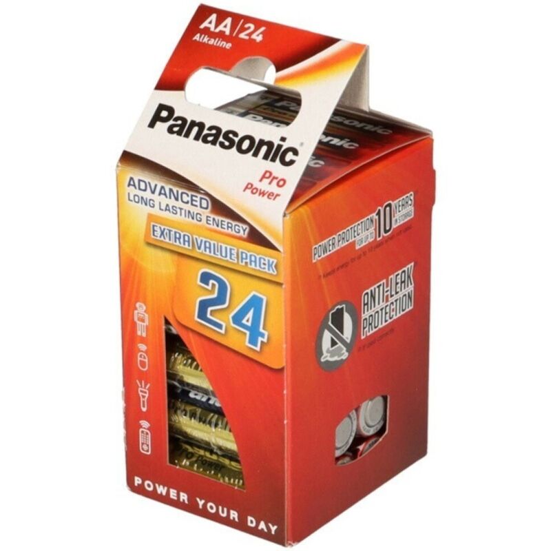 PANASONIC - PILHA AA ALCALINAS PRO POWER LR6 PACOTE*24