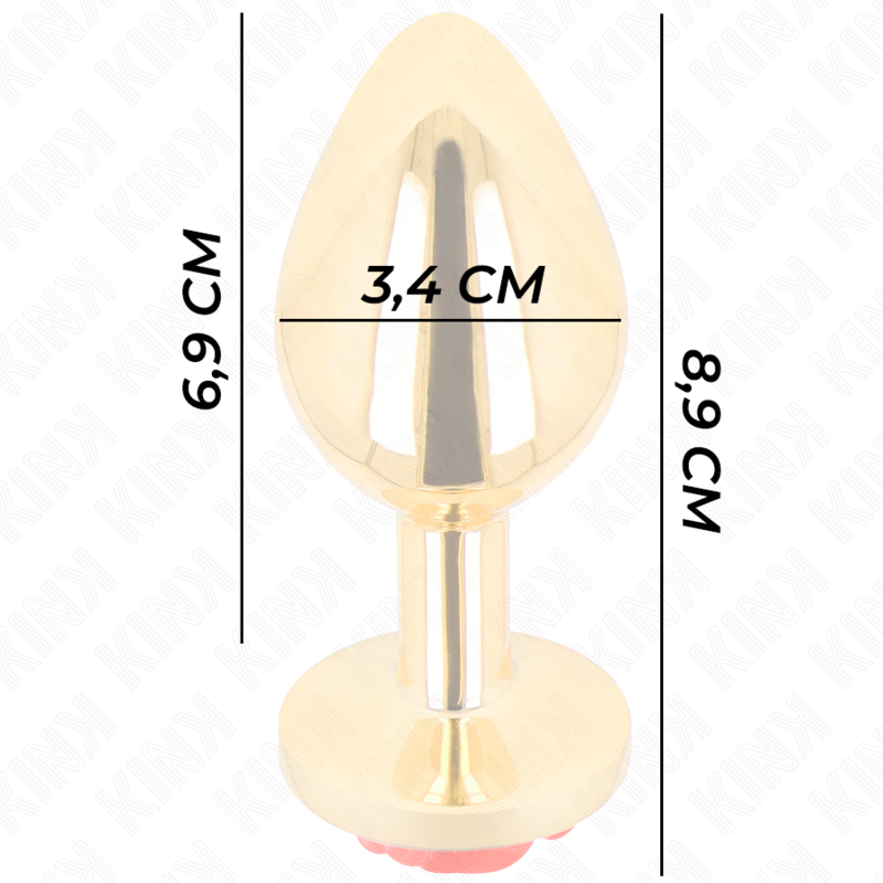 KINK - PLUG ANAL OURO ROSA VERMELHO TAMANHO M
