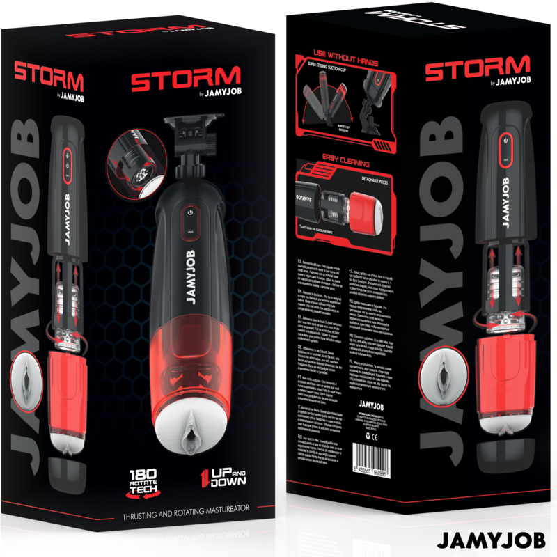 JAMYJOB - STORM MASTURBADOR VAGINAL AUTOMÁTICO COM 10 MODOS, ROTAÇÃO E EMPURRAR