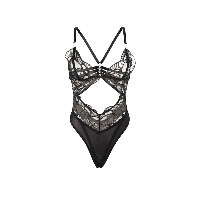SUBBLIME - 955229 BODY TRANSPARENTE COM RENDA OCA PRETO L/XL