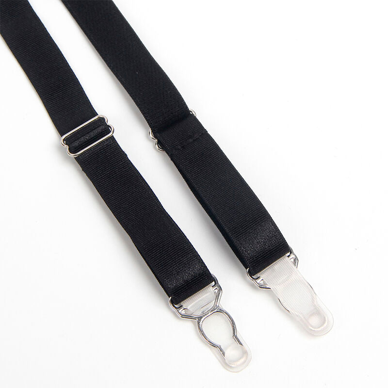 SUBBLIME - 955243 SUTIÃ BONDAGE PRETO COM CONJUNTO DE LIGA L/XL