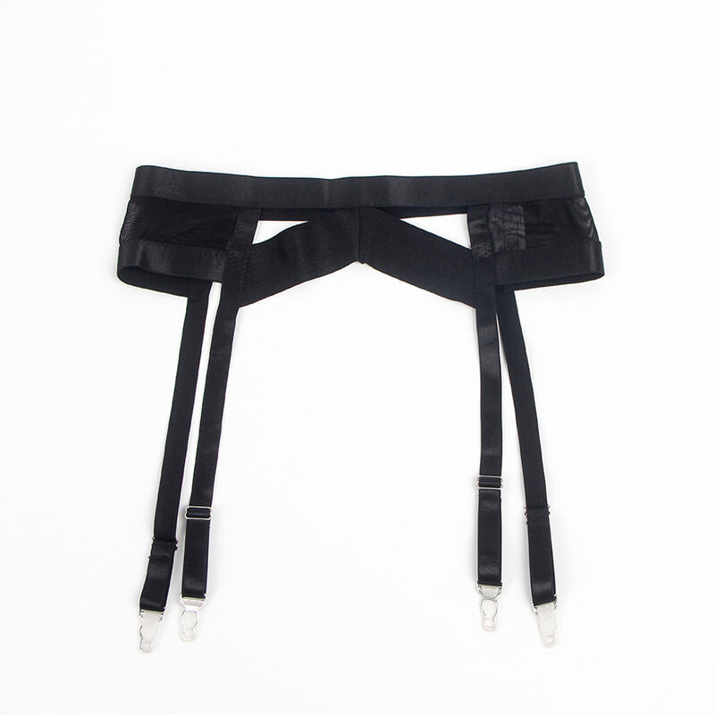 SUBBLIME - 955243 SUTIÃ BONDAGE PRETO COM CONJUNTO DE LIGA L/XL