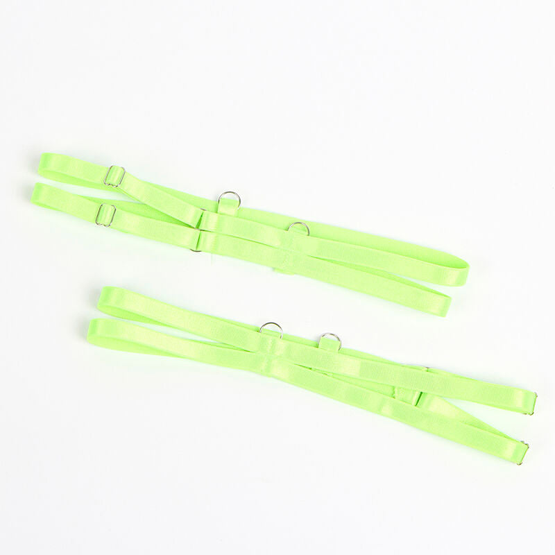 SUBBLIME - 955311 CONJUNTO DE SUTIÃ COM RENDA E LIGAS VERDE E AZUL S/M