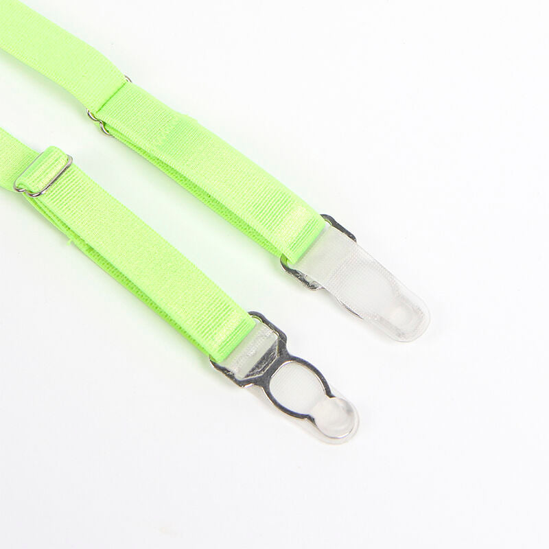 SUBBLIME - 955328 CONJUNTO DE SUTIÃ COM RENDA E LINHAS DE LIGA VERDE E AZUL L/XL