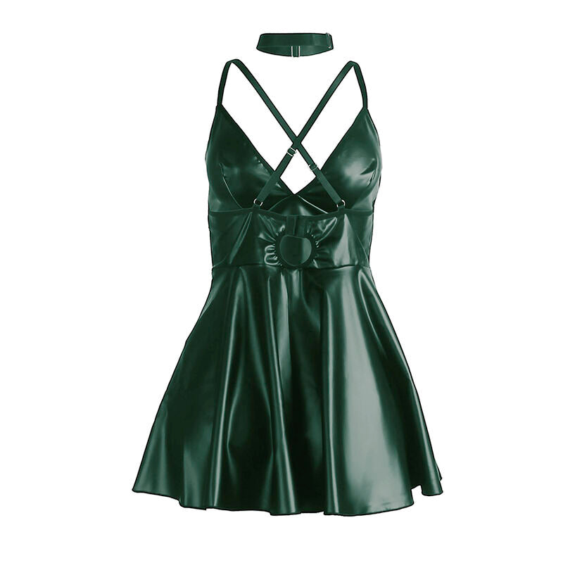 SUBBLIME - 955441 VESTIDO COM ALÇAS DE COURO VERDE L/XL