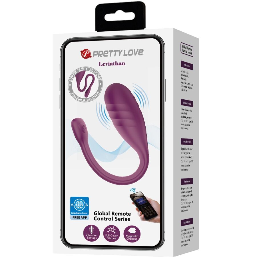 PRETTY LOVE - VIBRADOR CONTROLADO POR APLICATIVO LEVIATHAN ROXO
