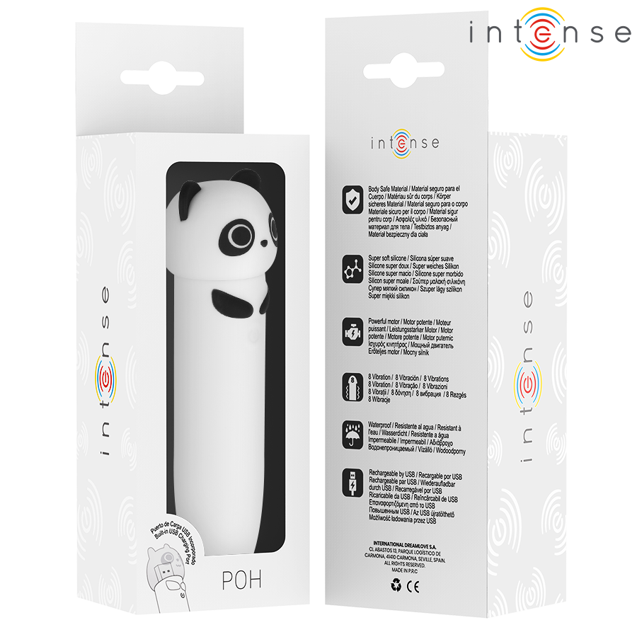 INTENSO - POH PANDA VIBRATING BULLET USB RECARREGÁVEL 10 X 2,2 CM