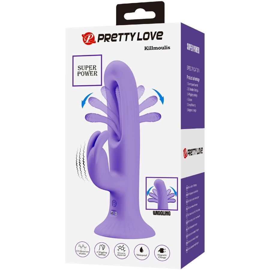 PRETTY LOVE - VIBRADOR DE COELHO KILLMOULIS 12 MODOS DE VIBRAÇÃO ROXO