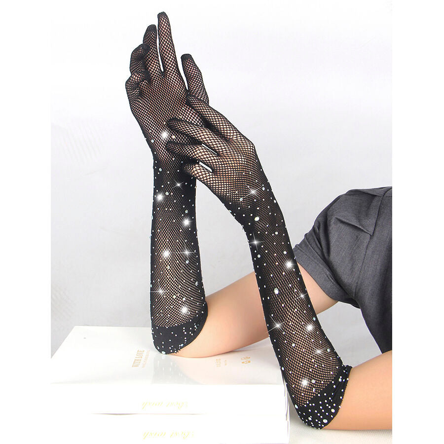 SUBBLIME - 957469 LUVAS SHINE TRANSPARENTES PRETAS S/M