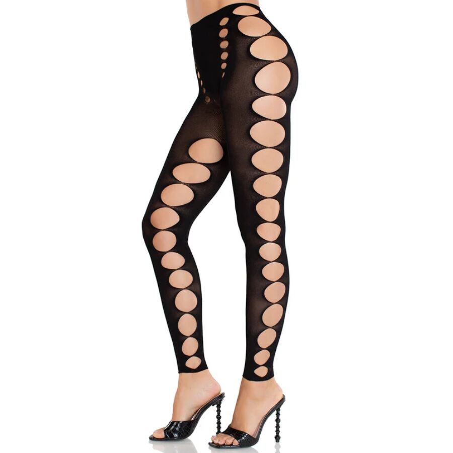 LEG AVENUE - MEIAS SEM ALÇAS SEM COSTURAS OPACAS PRETAS