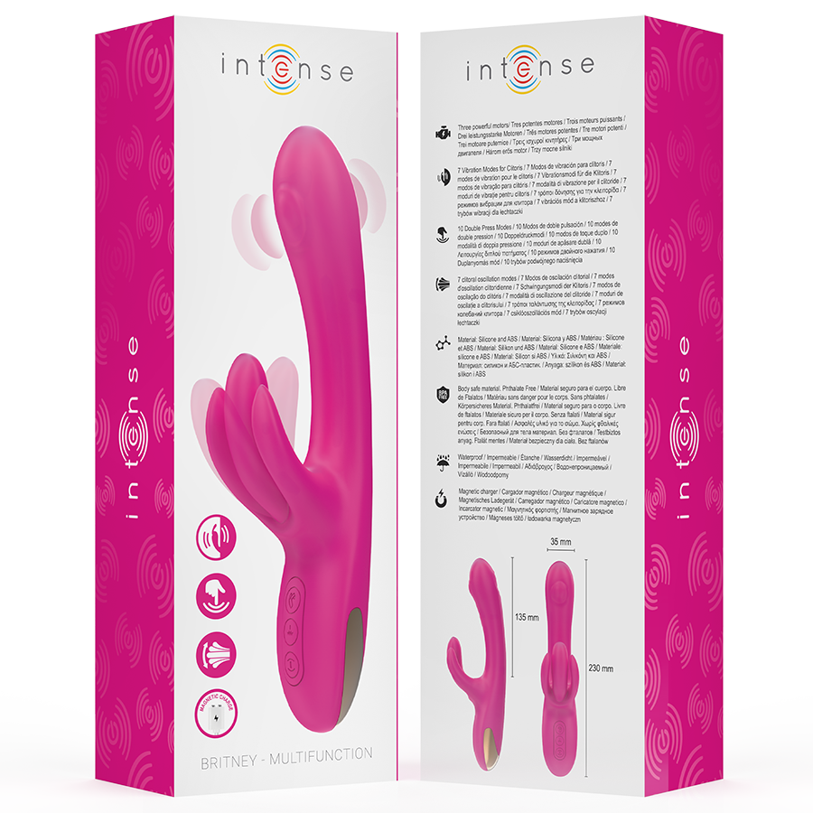 INTENSE - BRITNEY MULTIFUNCIONAL RABBIT VIBRADOR 23 CM ROSA