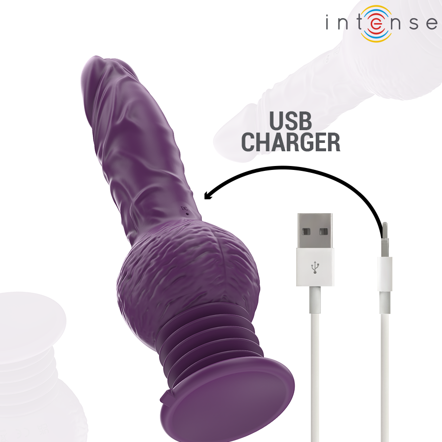 INTENSE - VIBRADOR MULTIFUNCIONAL TATUM COM VIBRAÇÃO PARA CIMA E PARA BAIXO 24 CM ROXO