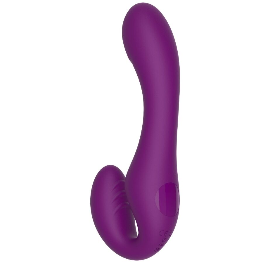 XOCOON - VIBRADOR STRAP-ON 2 EM 1 SEM ALÇAS COM CONTROLE REMOTO ROXO