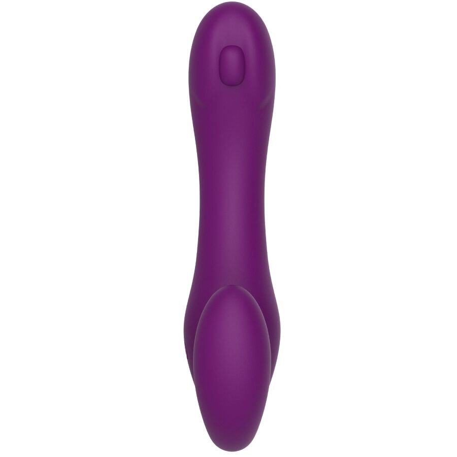 XOCOON - VIBRADOR STRAP-ON 2 EM 1 SEM ALÇAS COM CONTROLE REMOTO ROXO