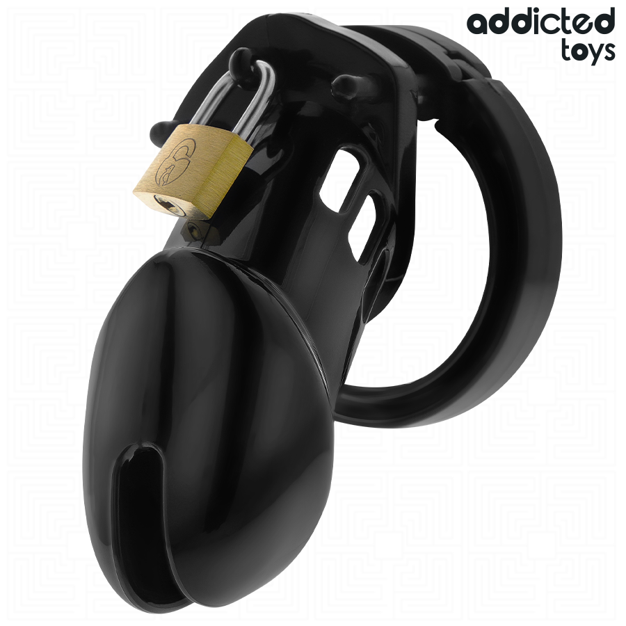 ADDICTED TOYS LOCKED - GAIOLA DE PÊNIS DE OBSIDIANA TAMANHO M