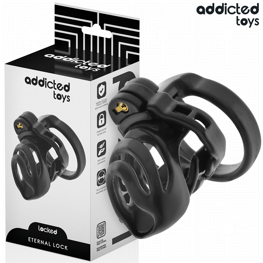 ADDICTED TOYS LOCKED - GAIOLA PARA PÊNIS COM TRAVA ETERNA 9 CM