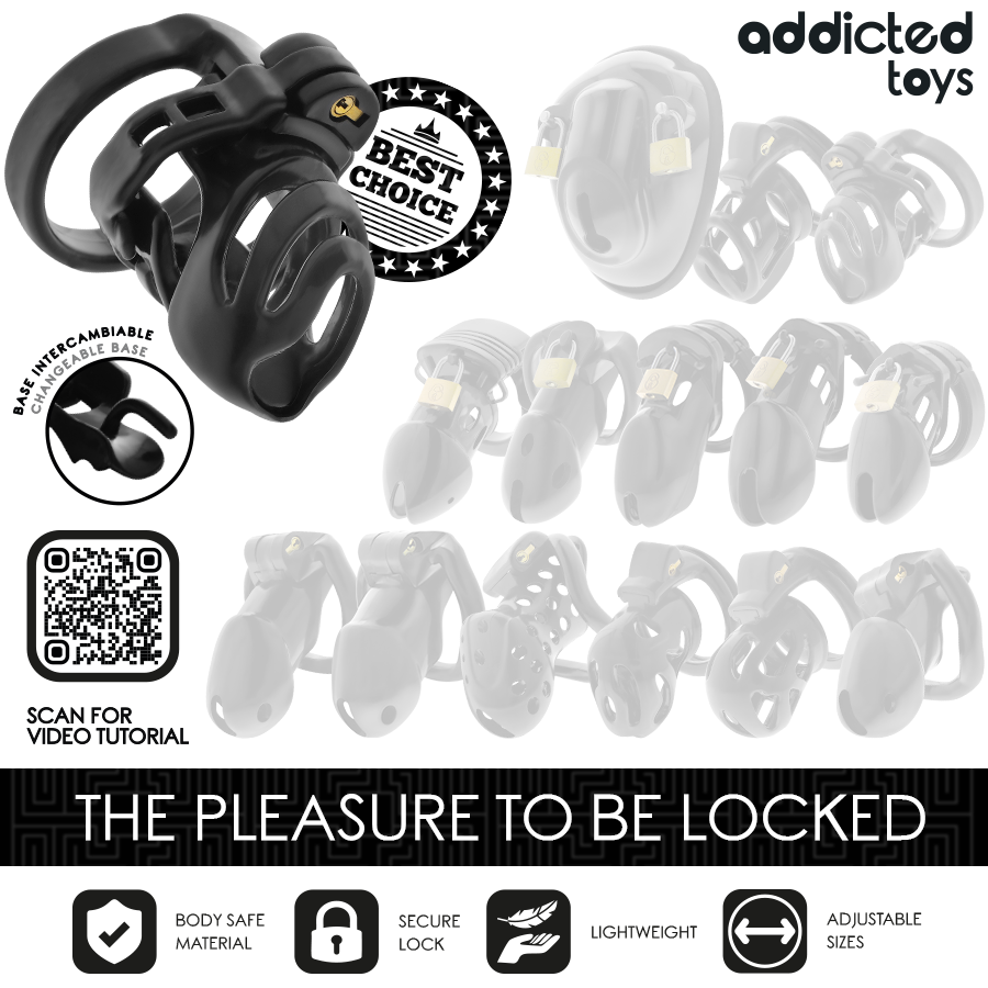 ADDICTED TOYS LOCKED - GAIOLA PARA PÊNIS COM TRAVA ETERNA 9 CM