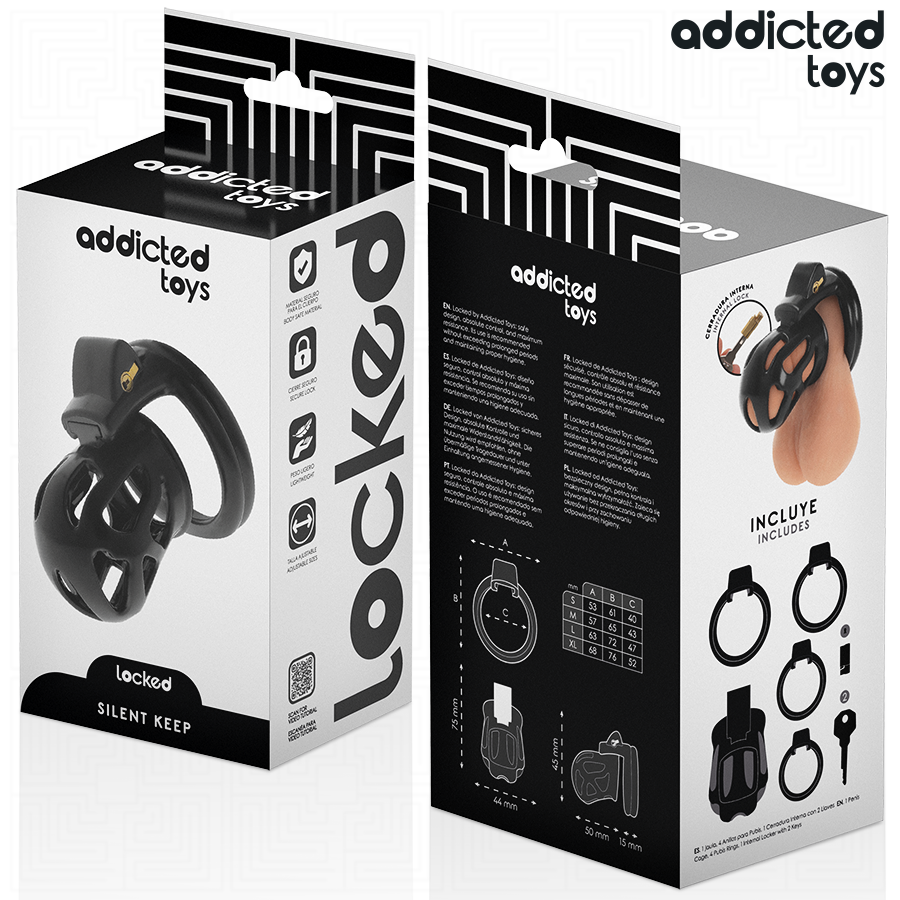 ADDICTED TOYS LOCKED - GAIOLA PARA PÊNIS SILENT KEEP 7,5 CM