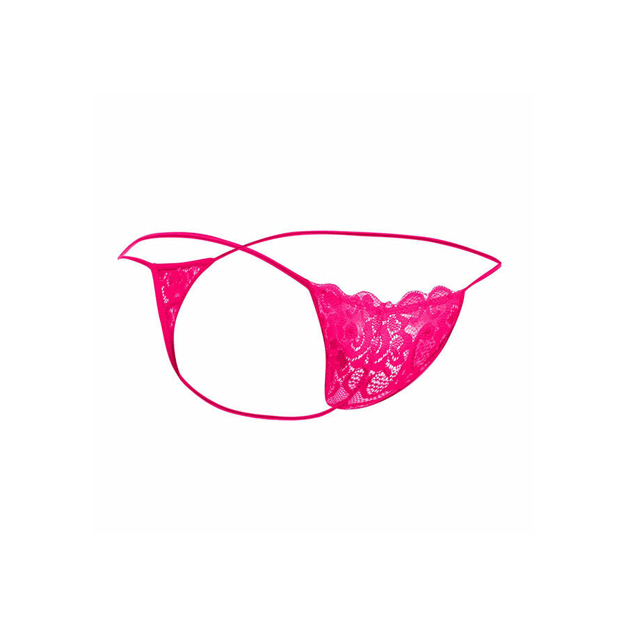 MOB - TANGA DE RENDA ROSA TAMANHO P/M