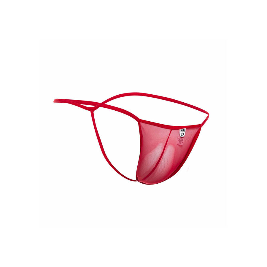 MOB - TANGA TRANSPARENTE VERMELHA EM FORMATO DE T TAMANHO L/XL