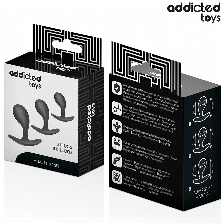 ADDICTED TOYS - CONJUNTO DE 3 PLUG ANAL MODELO 3