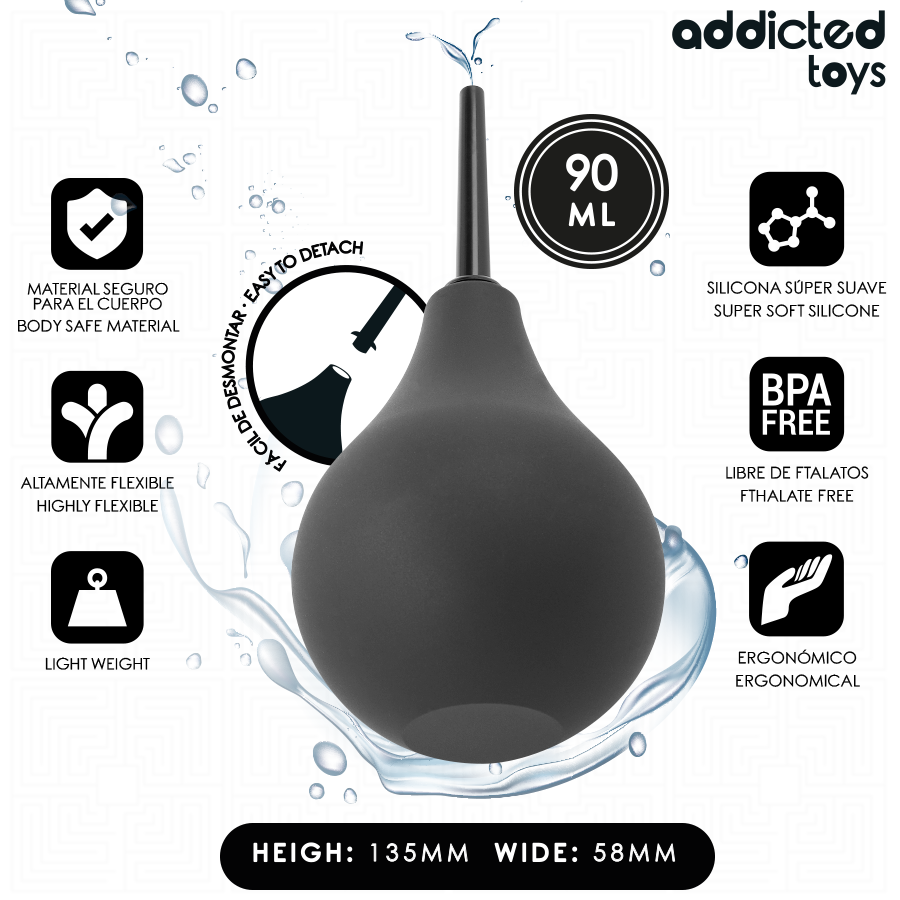 ADDICTED TOYS - LIMPADOR ANAL DE VIAGEM TAMANHO S 90 ML