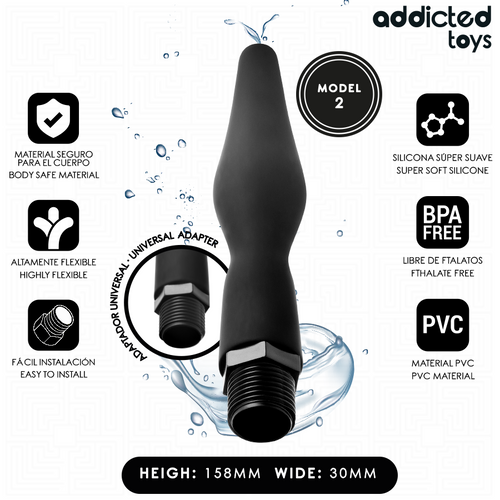 ADDICTED TOYS - LIMPADOR ANAL COM ADAPTADOR UNIVERSAL MODELO 2