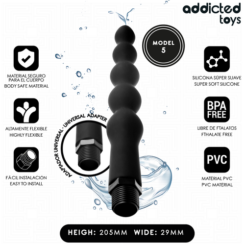 ADDICTED TOYS - LIMPADOR ANAL COM ADAPTADOR UNIVERSAL MODELO 5