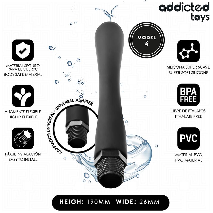 ADDICTED TOYS - LIMPADOR ANAL COM ADAPTADOR UNIVERSAL MODELO 4